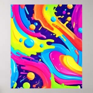 Affiche Art fluide néon