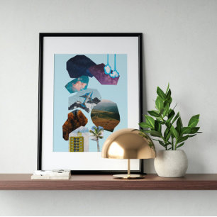 Affiche Art fou vintage surréaliste