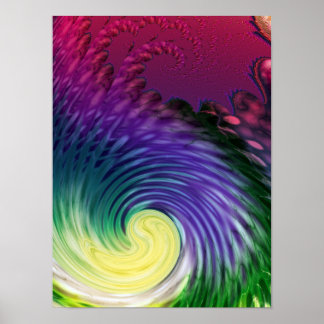 Affiche Art fractal abstrait vortex cosmique psychédélique
