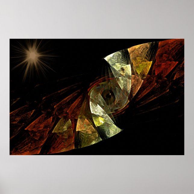 Affiche Art Fractal du calmar de mer profonde (Devant)