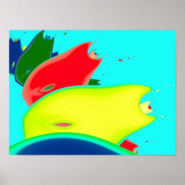 Affiche Art Fractal Fruit Étrange (Devant)