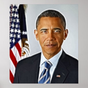 Affiche Art fractal, Portrait officiel Barack Obama