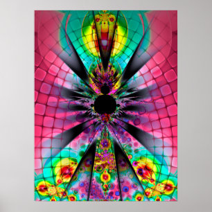 Affiche Art fractal psychédélique