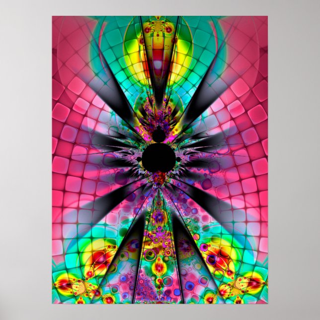 Affiche Art fractal psychédélique (Devant)