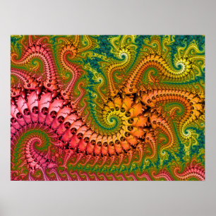 Affiche Art fractal psychédélique