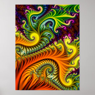 Affiche Art fractal psychédélique