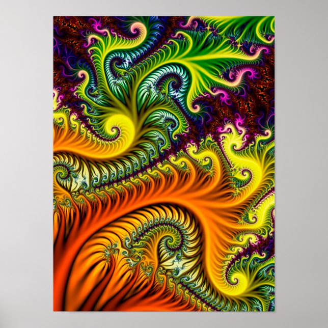 Affiche Art fractal psychédélique (Devant)