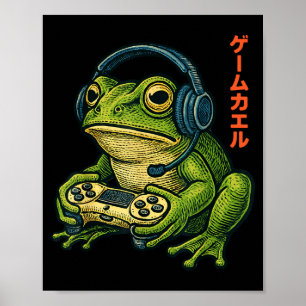 Affiche Art Frog Gamer Japonais Hommes Femmes Garçons Drôl