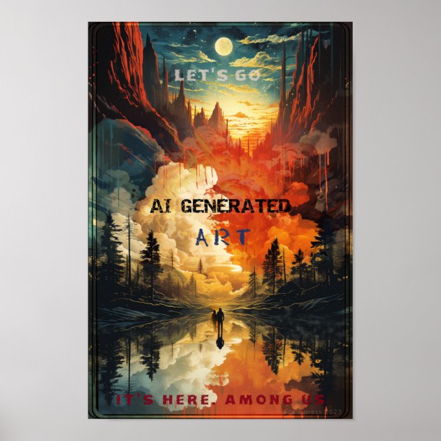 Affiche 'Art généré par IA' (Devant)