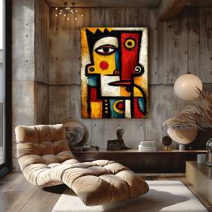 Affiche Art géométrique abstrait audacieux cubiste primiti