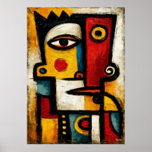 Affiche Art géométrique abstrait audacieux cubiste primiti