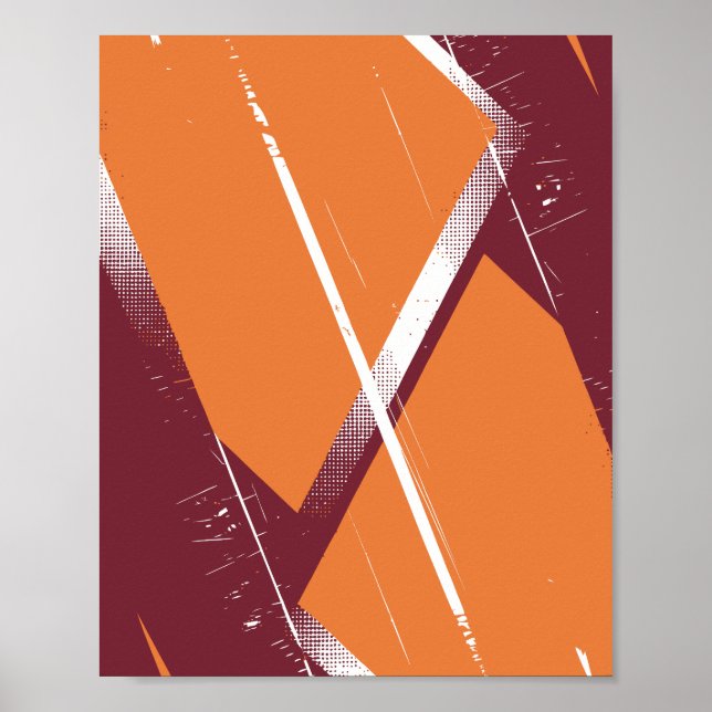 Affiche Art géométrique Abstrait avec Arrière - plan de Bo (Devant)