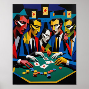 Affiche Art géométrique abstrait de stratégie de poker