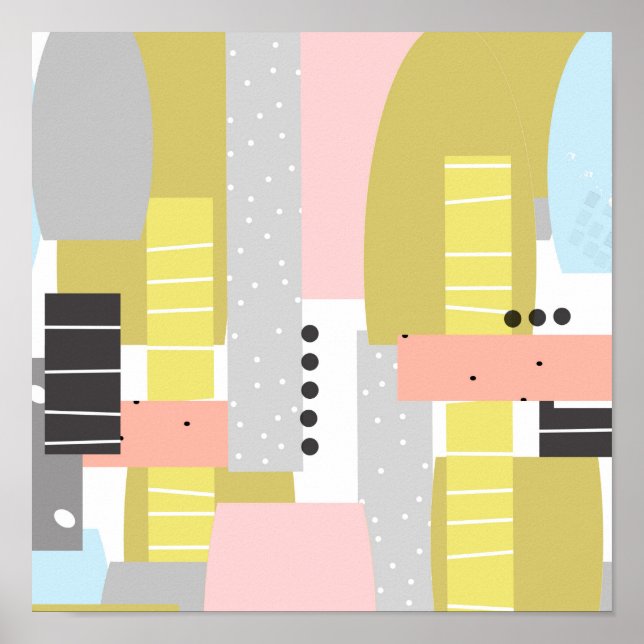 Affiche art géométrique abstrait moderne (Devant)