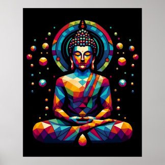 Affiche Art géométrique abstrait moderne | Gautama Bouddha