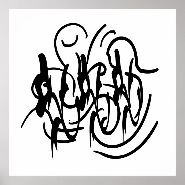 Affiche art géométrique abstrait moderniste (Devant)