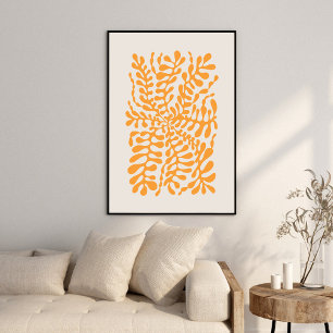Affiche Art géométrique ambre abstrait contemporain