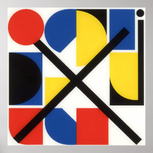Affiche Art géométrique Bauhaus Suprématiste audacieux