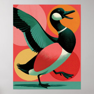 Affiche Art géométrique canard gras modernité du milieu du