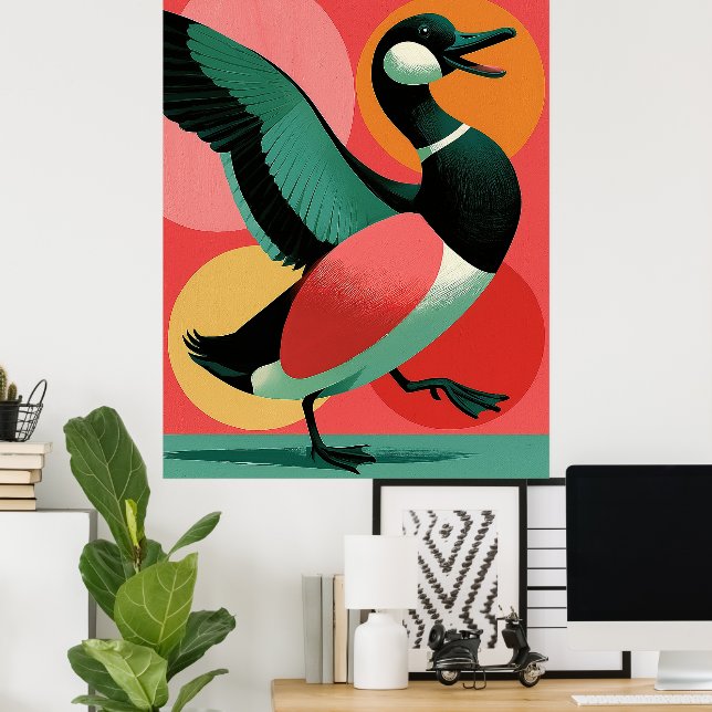 Affiche Art géométrique canard gras modernité du milieu du (Bureau à domicile)