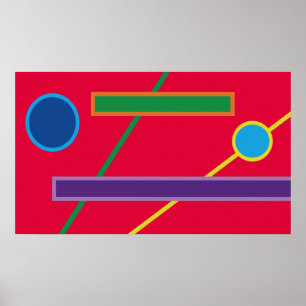 Affiche Art géométrique couleur gras Imprimer sur papier d
