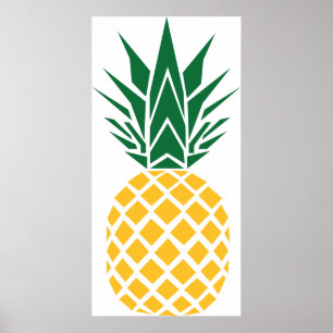 Affiche Art géométrique de mur d'ananas