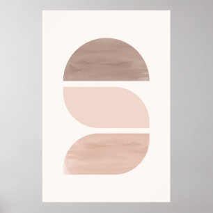 Affiche Art géométrique du milieu du siècle. Tons neutres