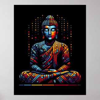 Affiche Art Géométrique Moderne Abstrait | Gautama Bouddha