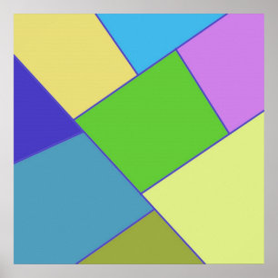 Affiche art géométrique multicolore