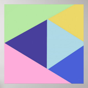 Affiche art géométrique multicolore