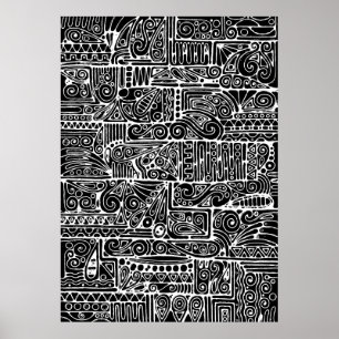 Affiche Art géométrique noir et blanc 2