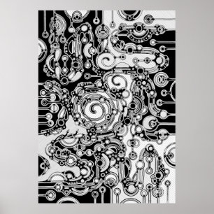 Affiche Art Géométrique Noir Et Blanc 3