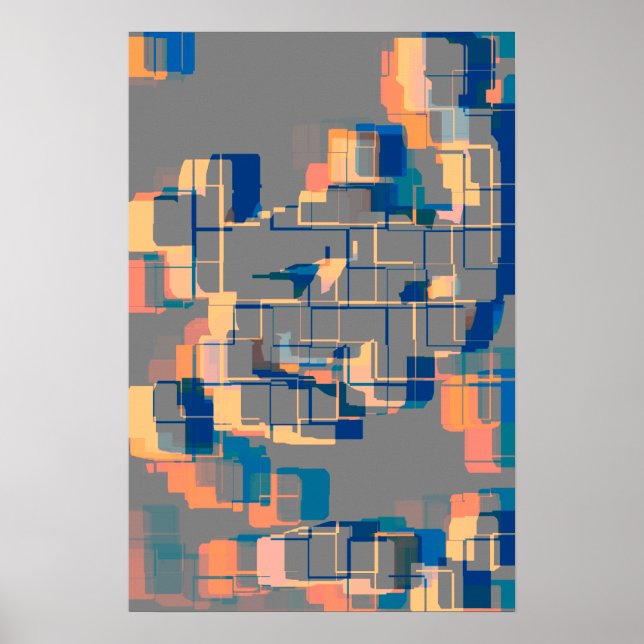 Affiche Art géométrique "Sunset" (Devant)