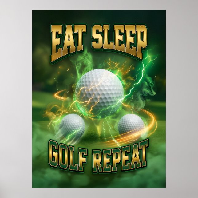 Affiche Art Golf Contrefaçon Rétro Vintage (Devant)