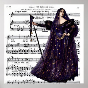 Affiche Art gothique vintage de la Reine de la Nuit de l'O