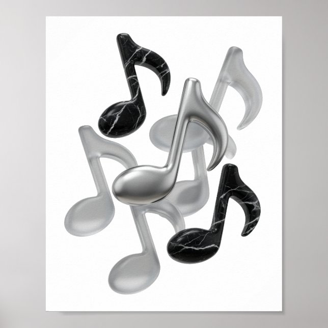 Affiche Art graphique abstrait argent dynamique (Devant)