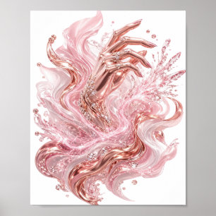 Affiche Art graphique abstrait or moderne
