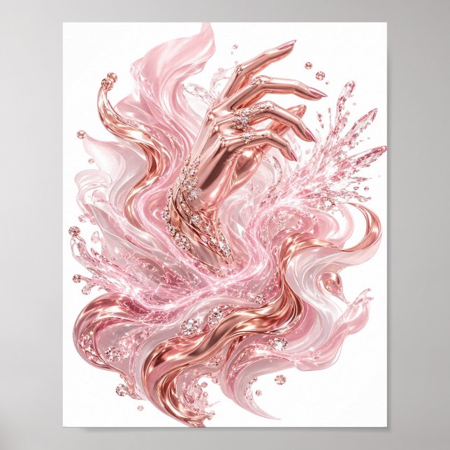 Affiche Art graphique abstrait or moderne (Devant)
