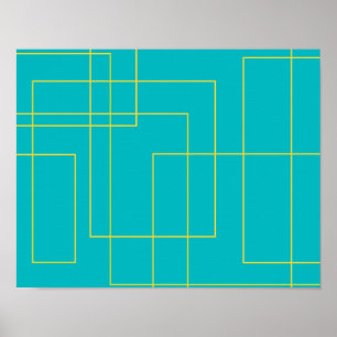 Affiche Art graphique urbain bleu moderne, simple et minim