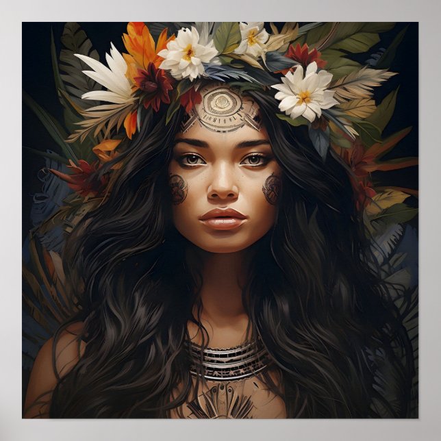 Affiche Art Guerrière Fleur Sauvage (Devant)