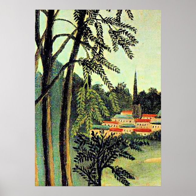Affiche Art Henri Rousseau, Vue sur Saint Cloud (Devant)