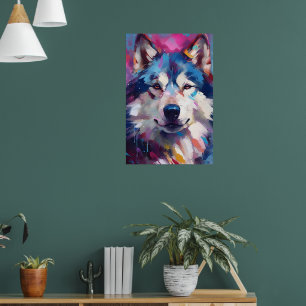Affiche Art Husky coloré