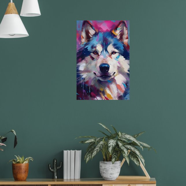 Affiche Art Husky coloré (Salon 1)