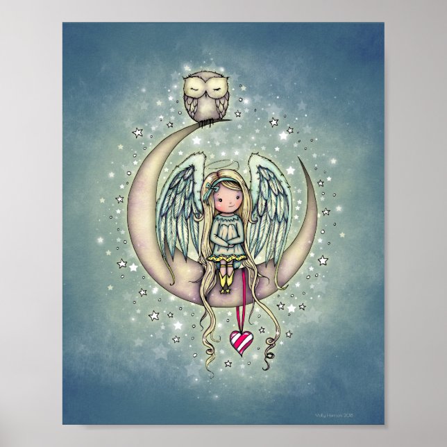 Affiche Art illustré Twinkle Little Angel and Owl (Devant)