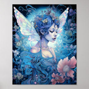 Affiche Art Imaginaire Fairy Bleu