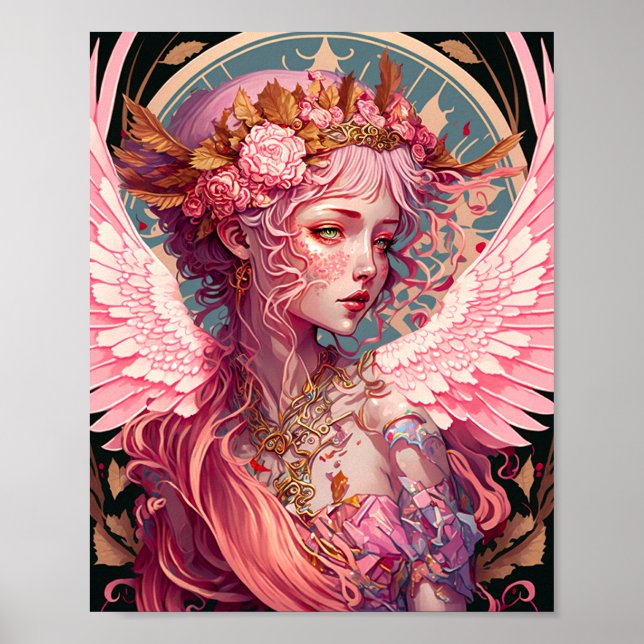 Affiche Art Imaginaire rose Fairy Angel (Devant)