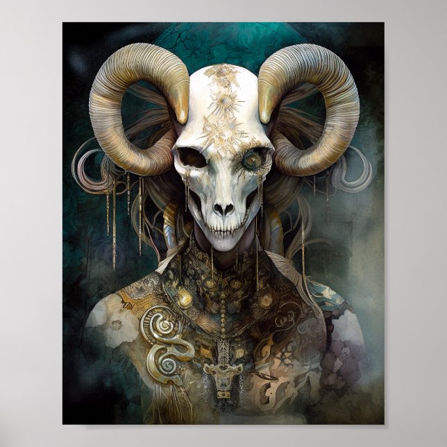 Affiche Art Imaginaire surréaliste crâne (Devant)