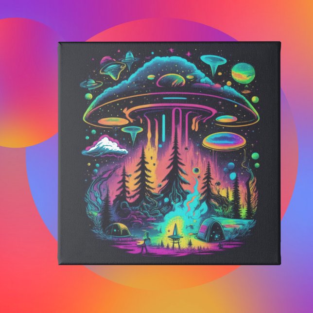 Affiche Art Imaginaire UFO psychédélique (Créateur téléchargé)