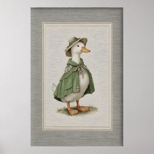 Affiche Art imprimable de canard de Pâques, minimaliste de