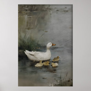 Affiche Art imprimable de la famille des canards, Impressi